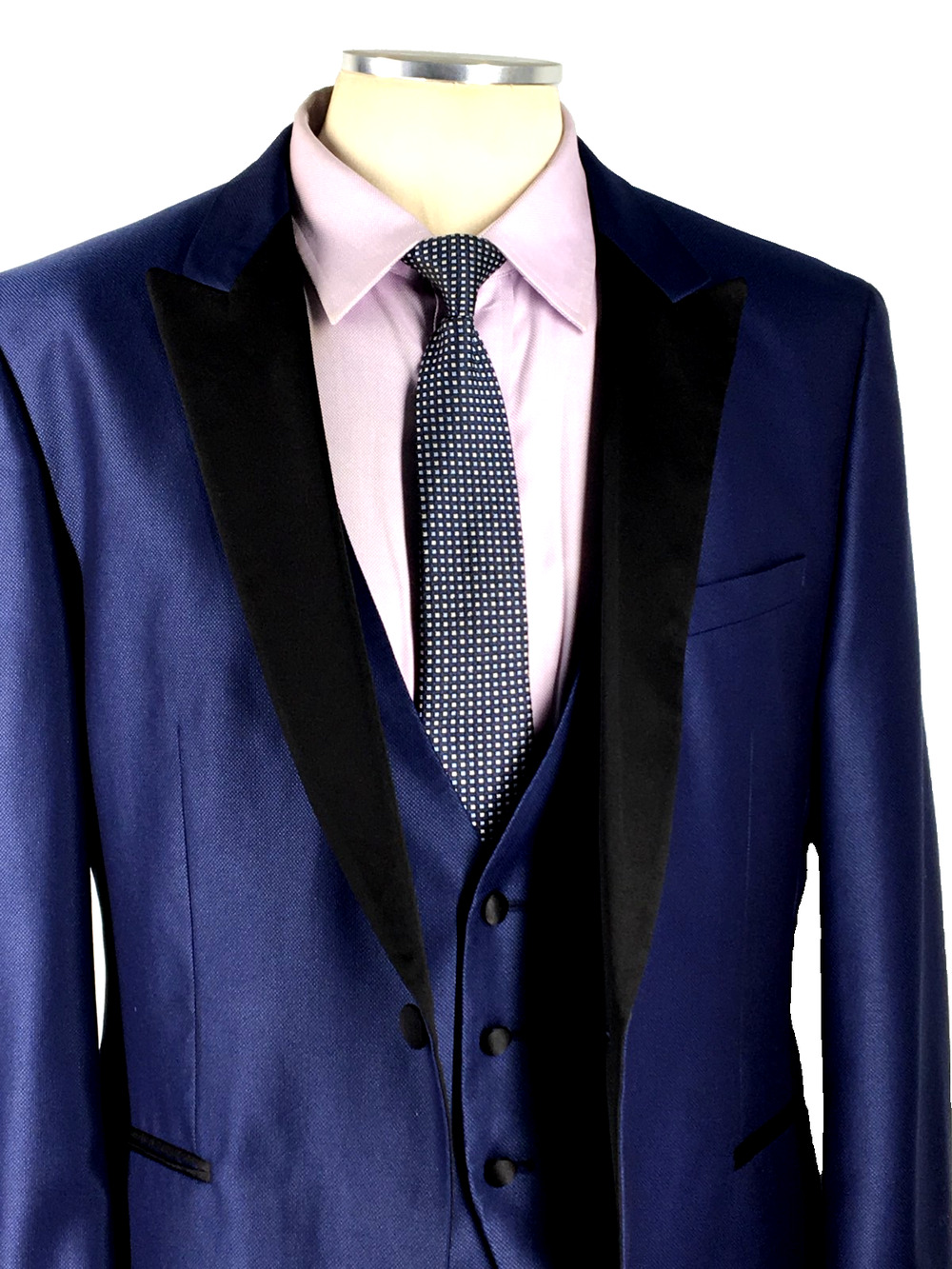 44R Hugo Boss Rendal/Wilden Mens 1 Bttn Evening Jacket W/Vest Waistcoat Nvy Blue